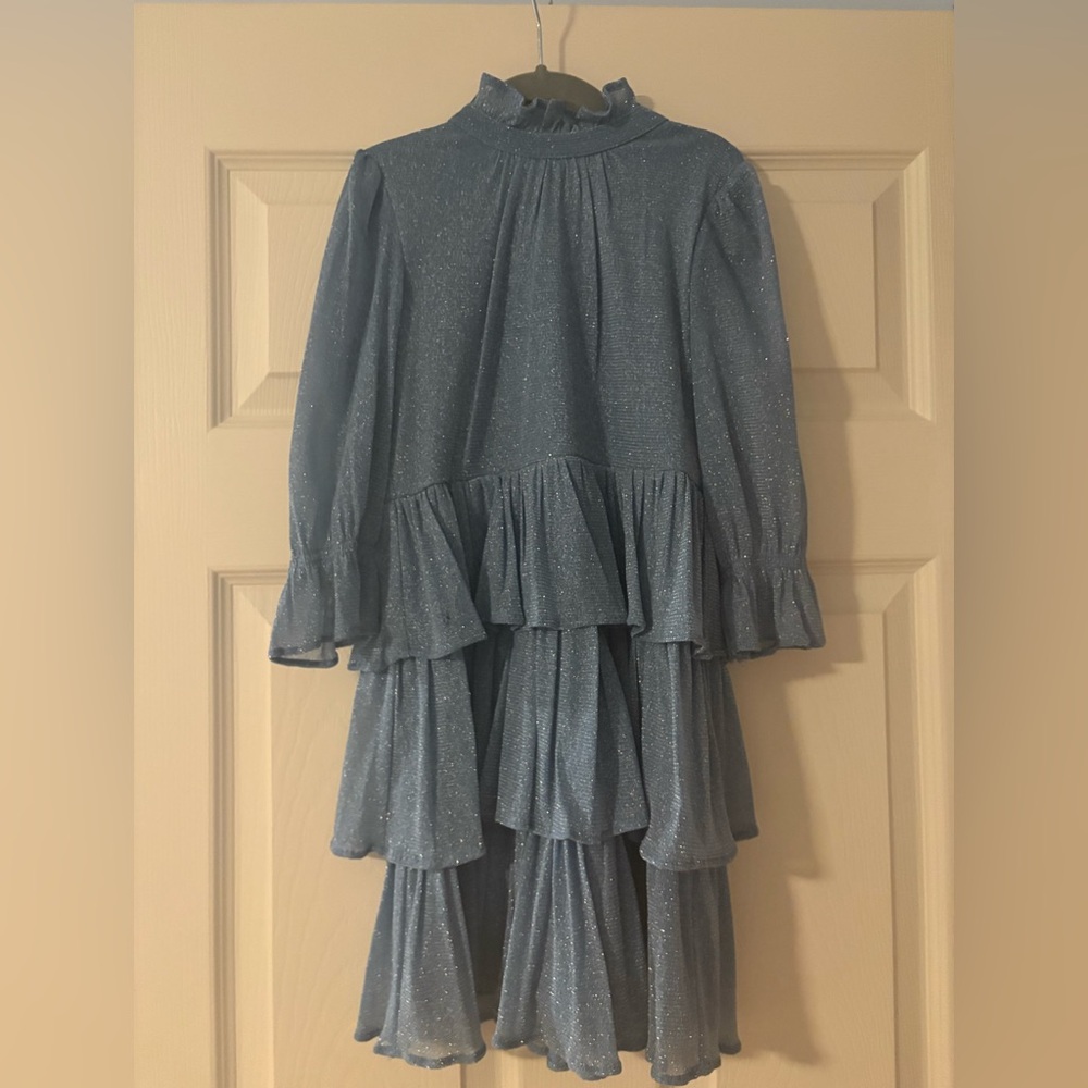 Janie and Jack Sparkling Blue Tiered Dress